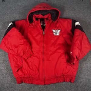Vintage Wisconsin Badgers Logo 7 Puffer Zipper Jacket Men's Size 2XL 90s NCAA
